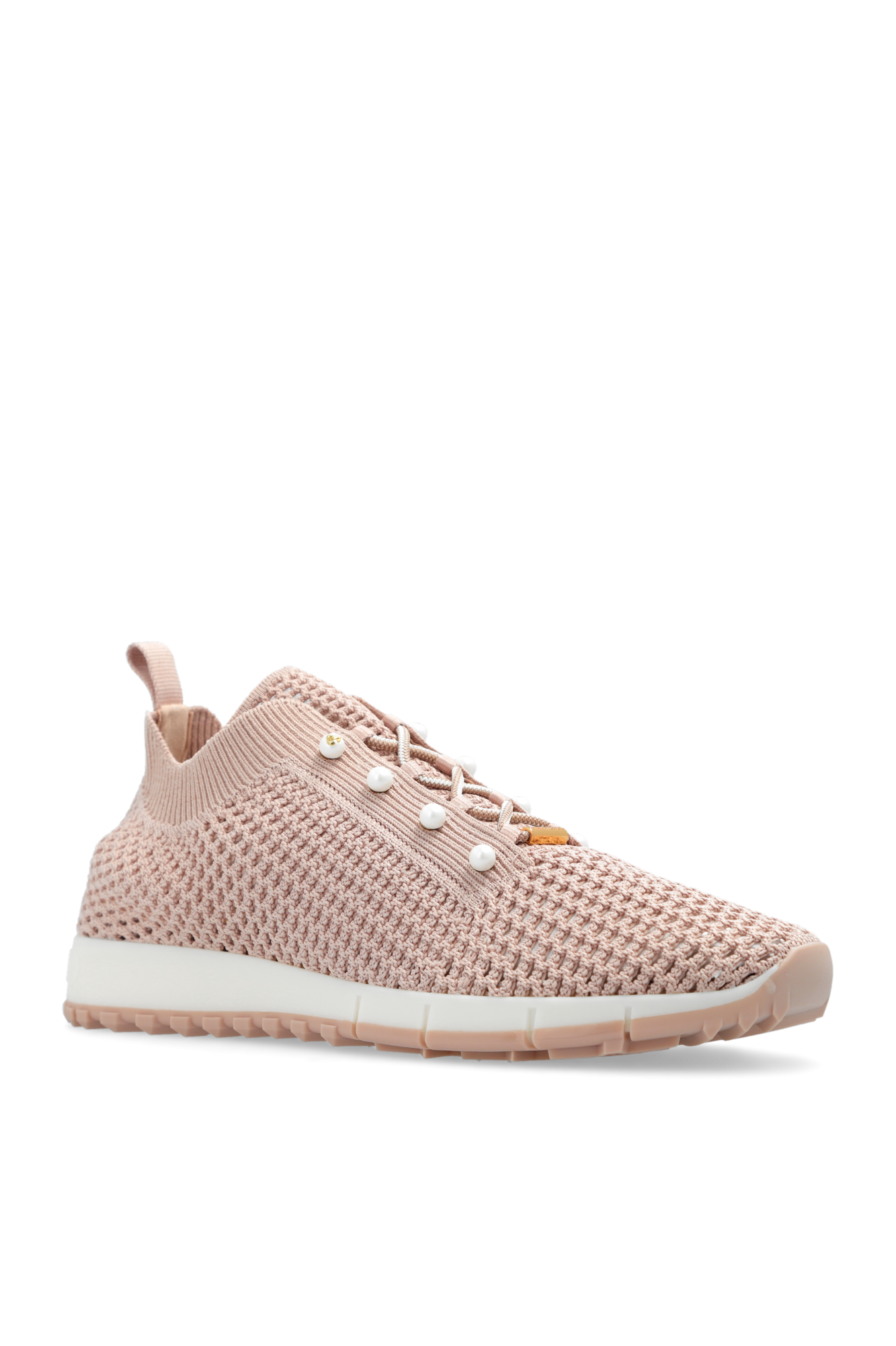 スニーカー JIMMY CHOO Women Sneakers VELES ITBSTONE Pink Jimmy Choo Veles Knit Pearly Lace-Up Sneakers | Neiman Marcus